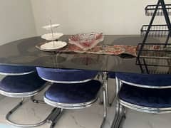 huge dinning table with 9mm topper glass