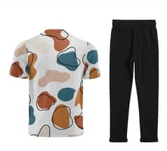 unisex printed t-shirt and trouser for summer