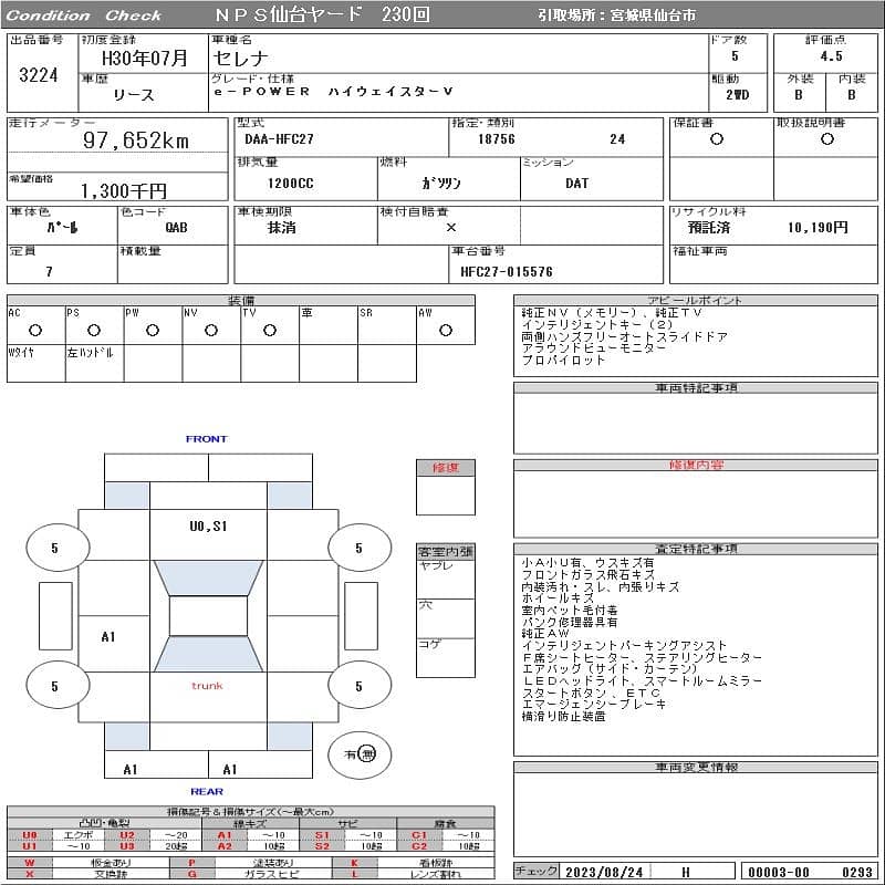 Nissan Nissan Serena HIGHWAY STAR 4.5 Grade 11