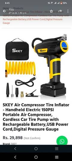 Air Compressor Tire Inflator - Handheld Electric 150PSI