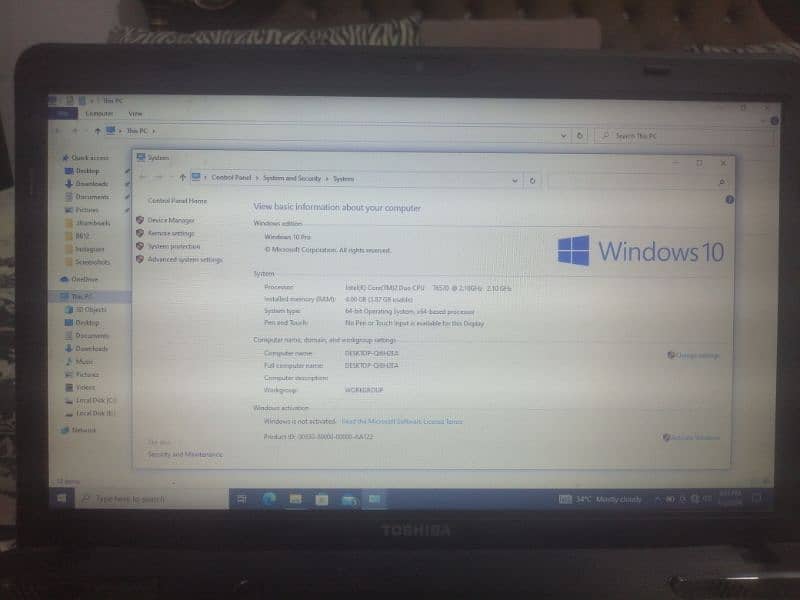 TOSHIBA SATELLITE PRO core 2 Duo 1