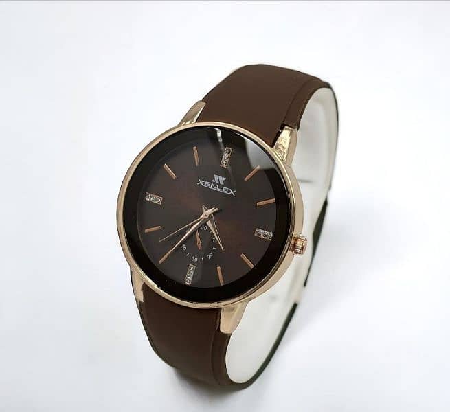 Mens formal silicon strap watch 1