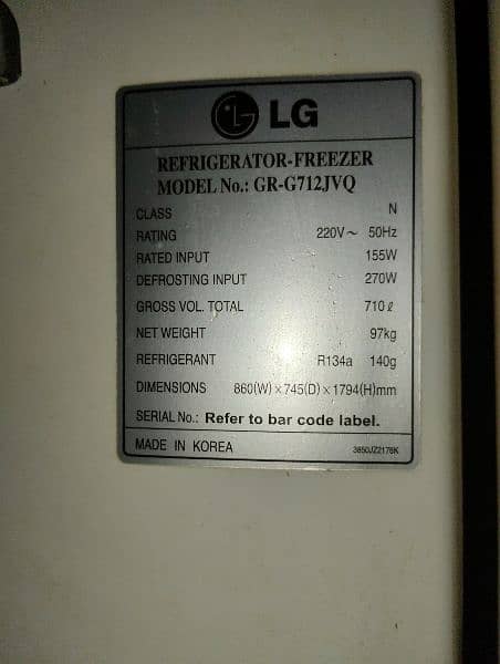 LG fridge used 6