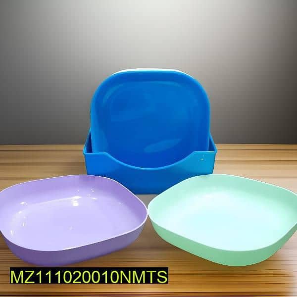 10 Pcs colour full plates set with stand 1