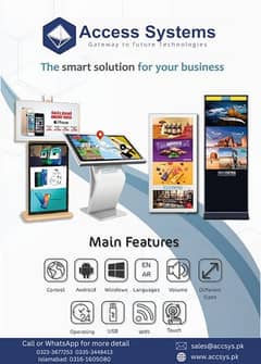 Smart Interactive Flat LED Board | Digital Signage Touch Kiosk Standee