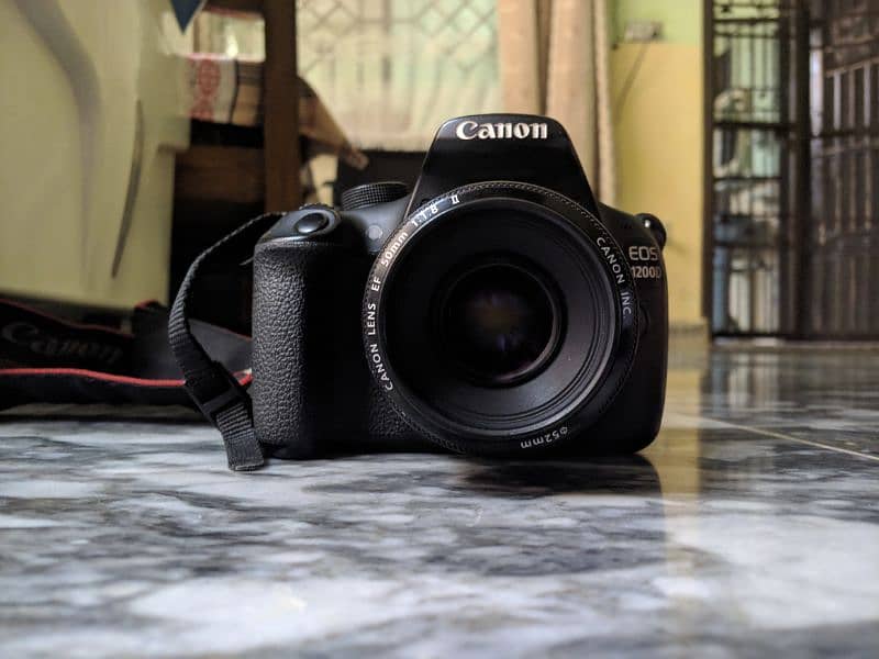 Canon 1200d DSLR Camera with 50mm f 1.8 lens with UV filter 1