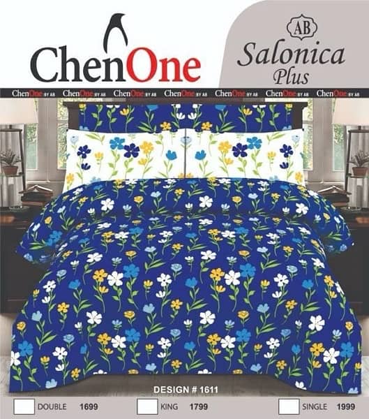 fabric > cotton 3 pcs double bedsheets 5