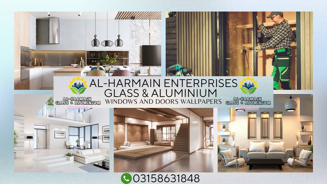 Aluminium & Glass|False ceiling|Wooden works|Electrical work|Plumbing 5