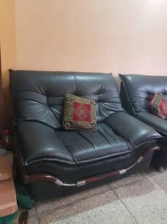 leather sofas set & leather table