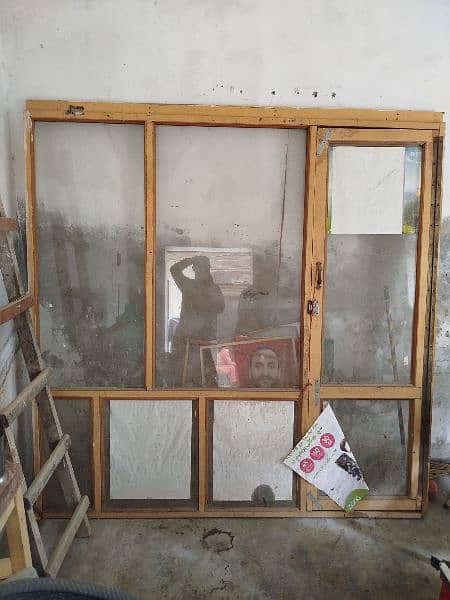 shop glass wooden frame door 1