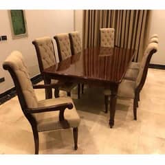 Dinning table of 8 chairs (original walnut wood) 0