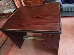 polished new condition strong wood office table for work