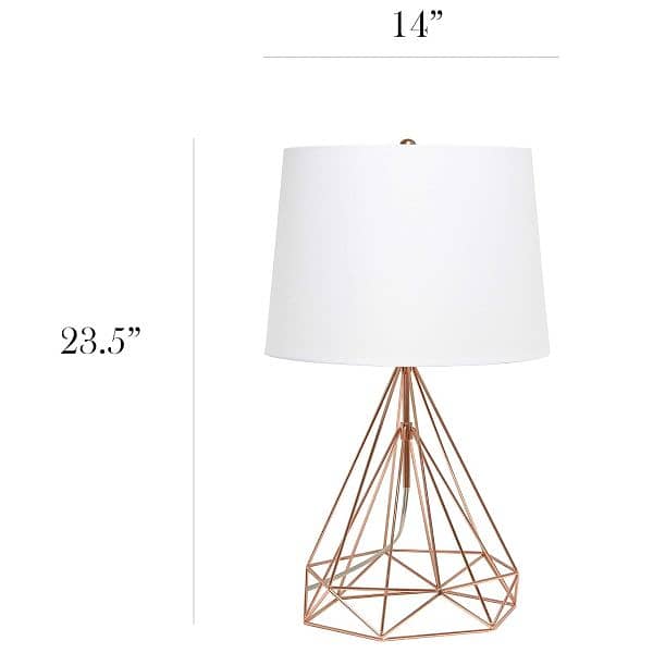 Diamond Shape Lamp Modern Geometric Wired Metal Hollowed Table Lamp 2