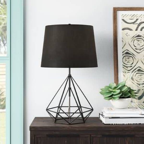 Diamond Shape Lamp Modern Geometric Wired Metal Hollowed Table Lamp 10