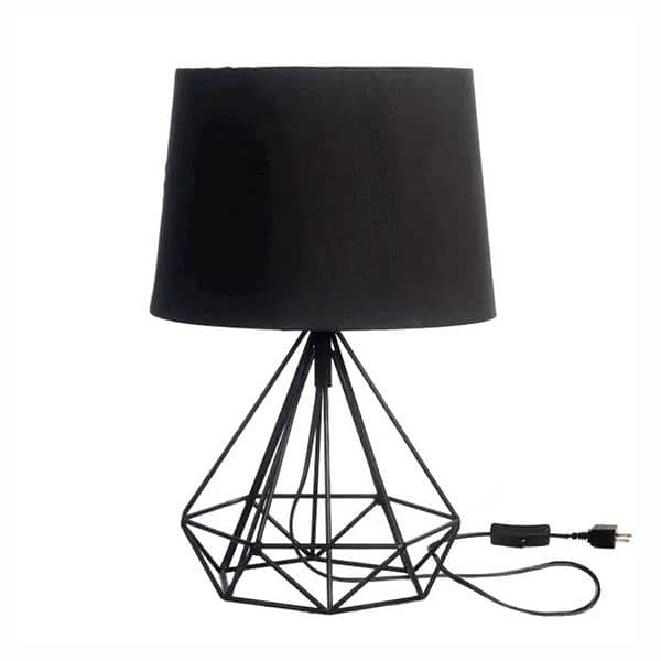 Diamond Shape Lamp Modern Geometric Wired Metal Hollowed Table Lamp 11