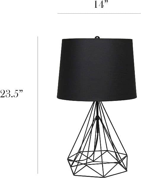 Diamond Shape Lamp Modern Geometric Wired Metal Hollowed Table Lamp 12