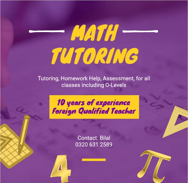 Maths & Computer Tuition Available (O-Levels & all grades) 0