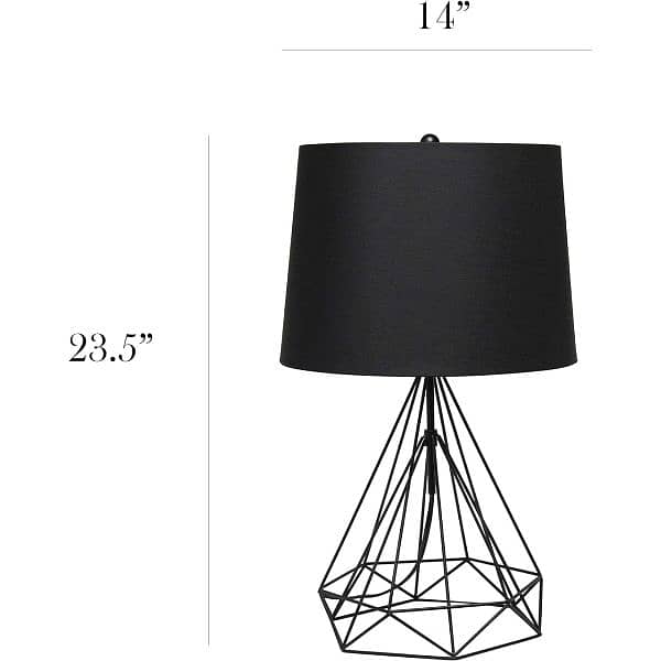 Diamond Shape Lamp Modern Geometric Wired Metal Hollowed Table Lamp 16