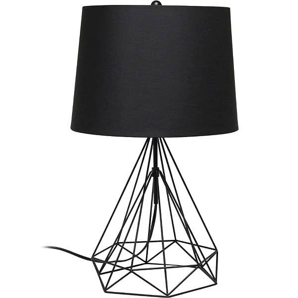 Diamond Shape Lamp Modern Geometric Wired Metal Hollowed Table Lamp 17