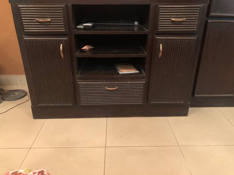 Round bed set with tv cabinet, console and wardrobe 6