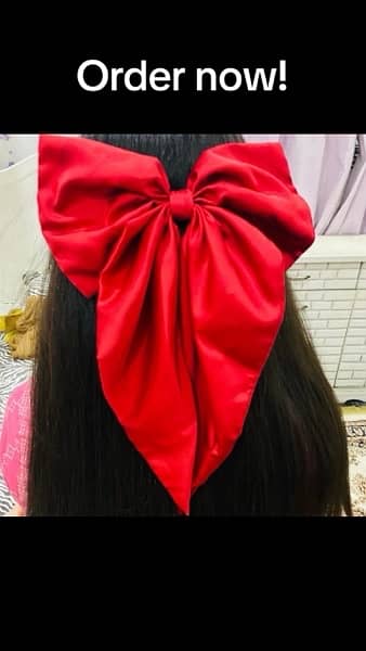 pack of 4 bow scrunchies with large bow clip 0