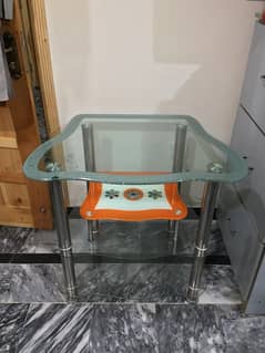 TV Trolley 10mm Glass almost new 3 step