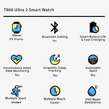 T800 Ultra2  Smart Watch Series 8 1.99 Bluetooth Call Smartwatch Heart 4