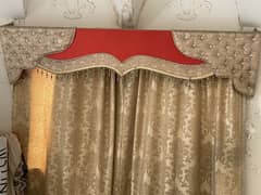 Golden Curtains with pelmet