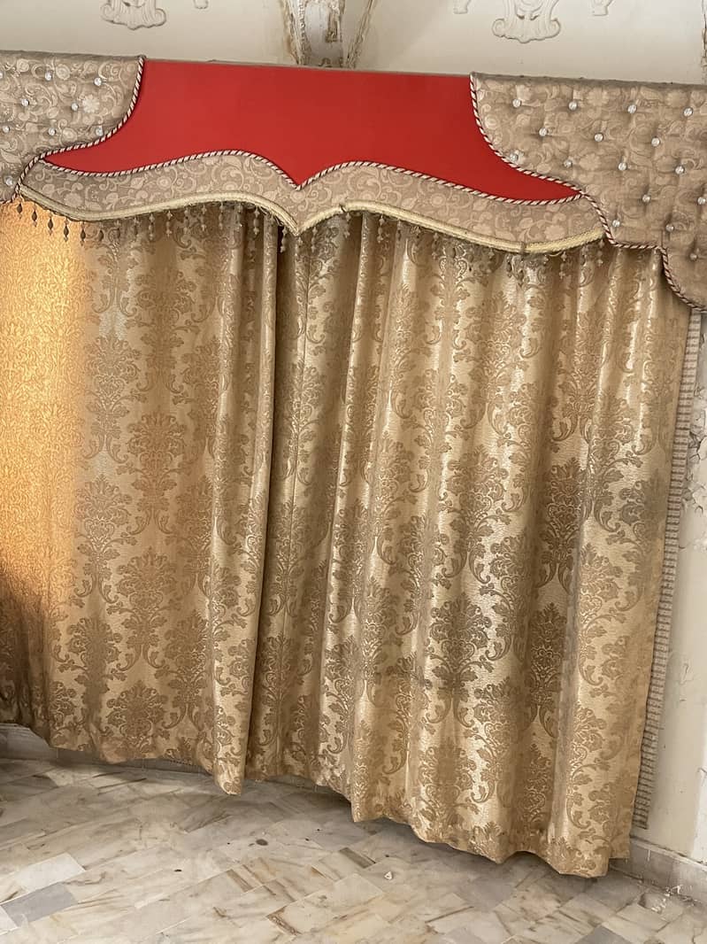 Golden Curtains with pelmet 1