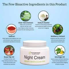 Night Cream For Bright, White And Clear Skin.