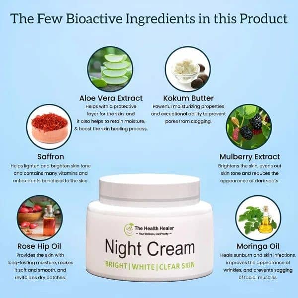 Night Cream For Bright, White And Clear Skin. 0