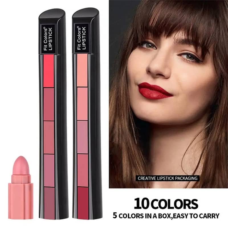 5in1 Romantic Matte Finish Lipstick Set - Beauty Essentia 0