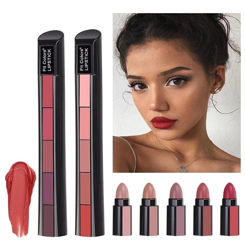 5in1 Romantic Matte Finish Lipstick Set - Beauty Essentia 5