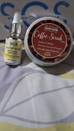scs coffee scrub  and glutathion brightness syrup