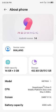 Red Magic 9 Pro 16/512 PTA Approved