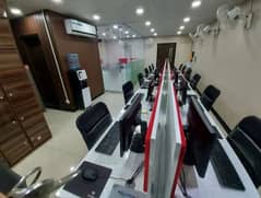 Full Furnished office for rent Main airport road near yasir broast
