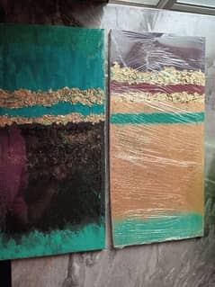 Set of 2 handmade canvas paintings