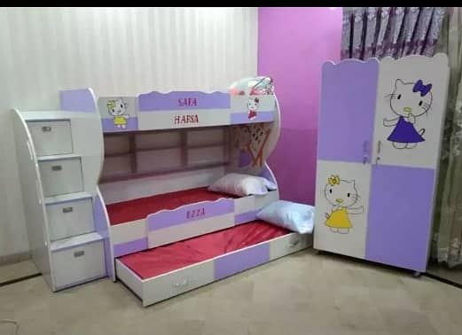 Bunk bed | Kid wooden bunker bed | kids bed | Double bed | Triple bed 0