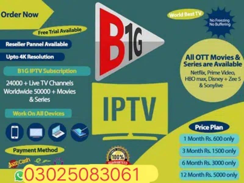 Month 4k iptv 03025083061 0