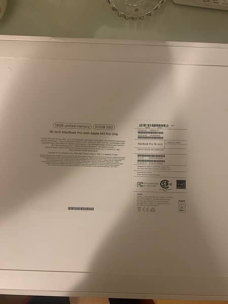 Macbook pro 16 inch with M3 pro chip 18GB RAM and 512GB SSD 0