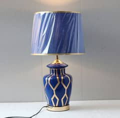 Ceramic HB Wain Linning Blue Medium Table Lamps(Pair)