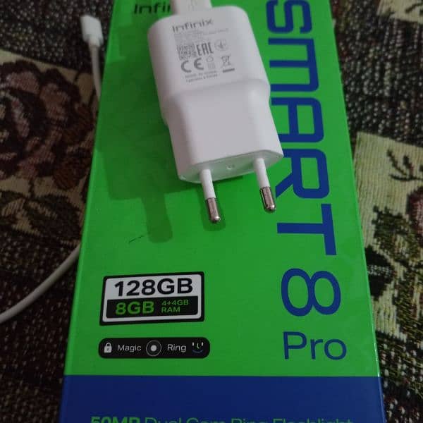 infinix smart 8 pro. 8/128. good condition 10/10. pta proved. box charger. 7