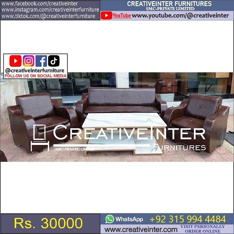 Office sofa table L shape desk corner visitor saloon set latest furnit 4