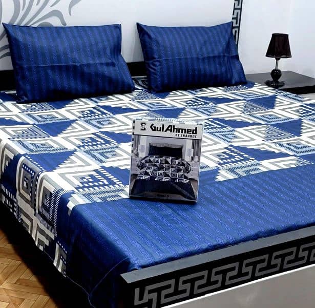 3 PC cotton Printted Double Bedsheet 0