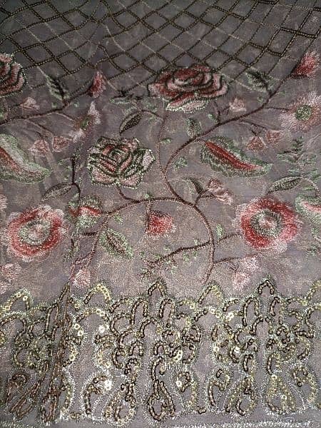 3 PC suit embroided un stitched for wedding or party 1
