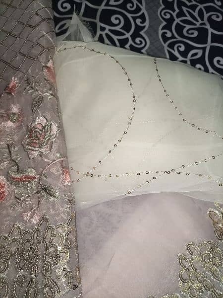 3 PC suit embroided un stitched for wedding or party 3