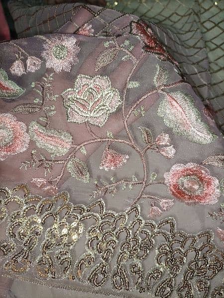 3 PC suit embroided un stitched for wedding or party 8
