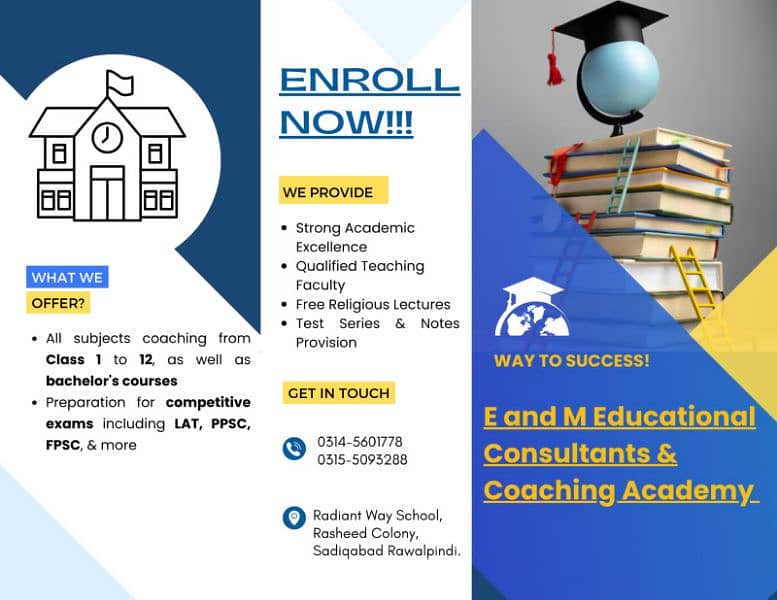 Tuition for 1 to 8 grade, Matric and Intermediate all subjects. . 1