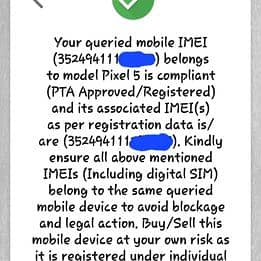 google pixel 5 Official PTA APPROVED 0