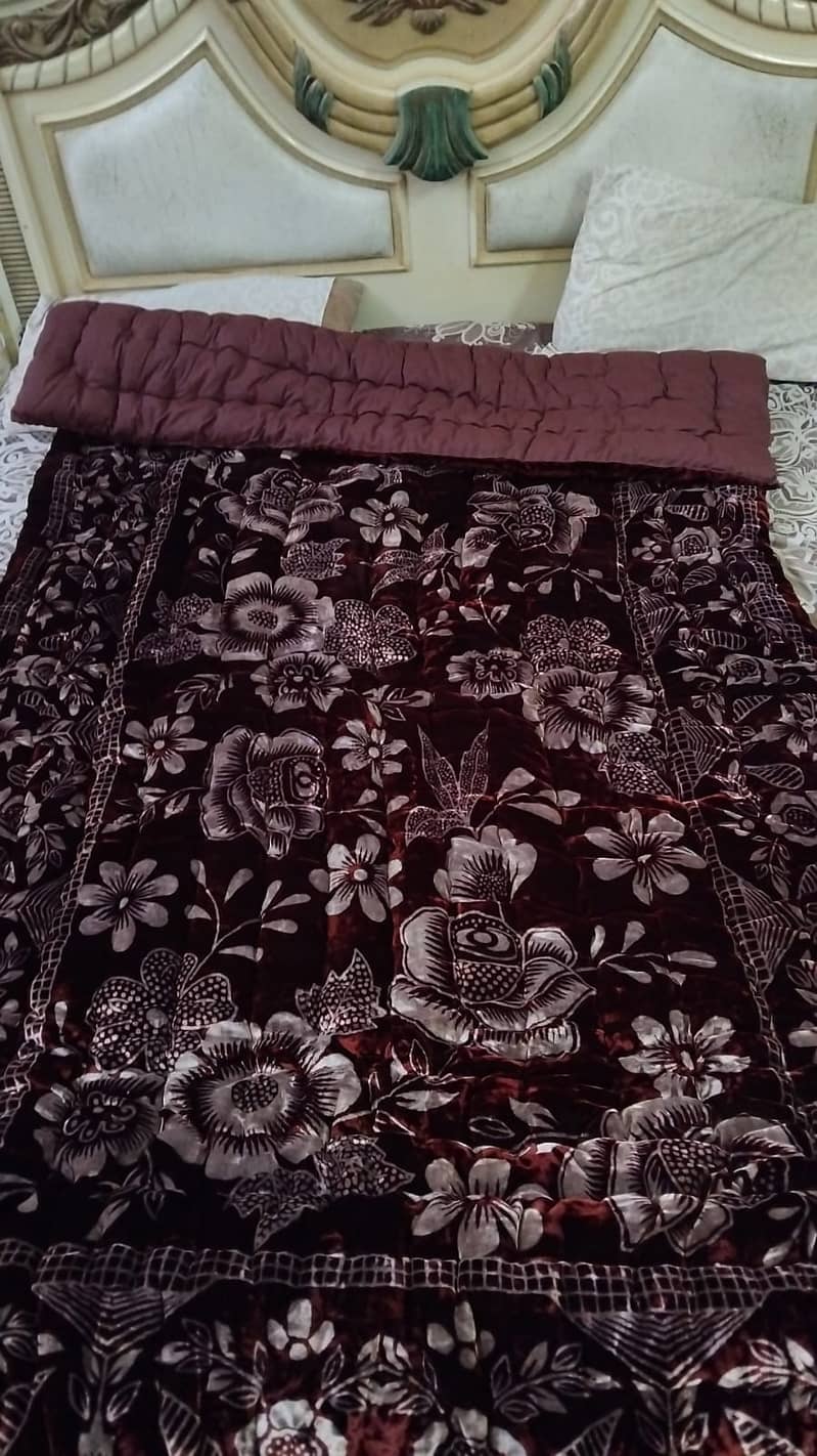 2-PCS SINGLE BED RAZAI FILLED WITH COTTON VALVET | SHANIL COVER 0